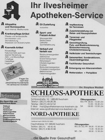 Homepage Schloss Apotheke * Nord Apotheke